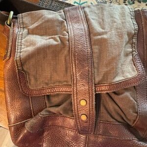 FOSSIL Brown Leather and Canvas Men's Bag